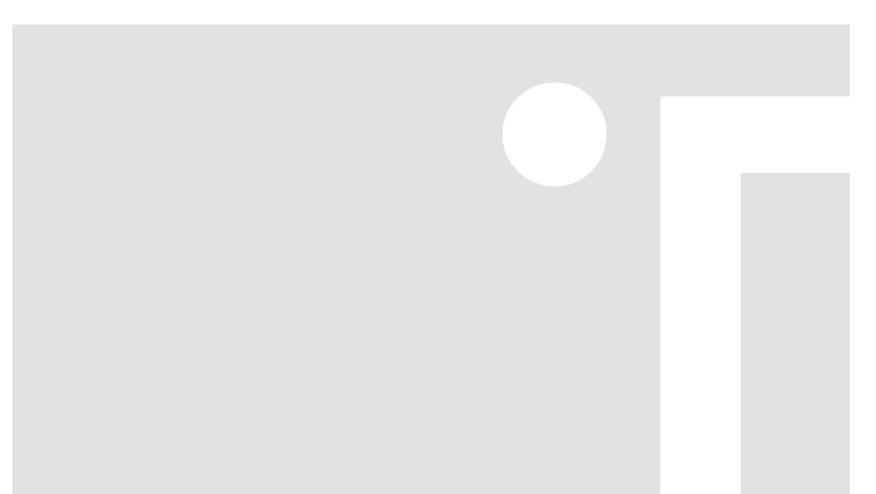 Light grey card with white circle and geometric brand shapes