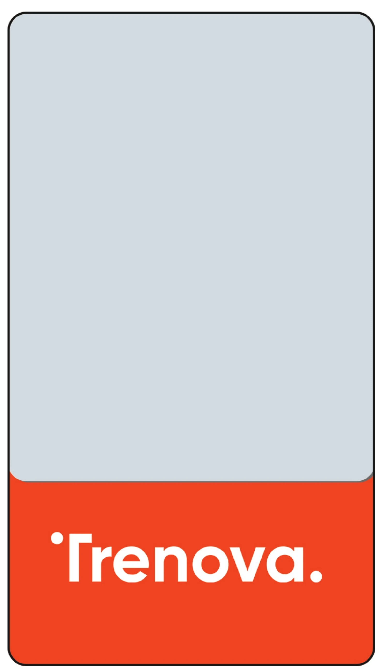 Trenova mobile layout with orange brand panel